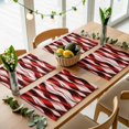 thumbnail image 5 of Red Striped Ombre Placemats Set of 6, Modern Red Moire Geometric Washable Wipeable Table Mats for Dining Tables, Indoor Outdoor Kitchen Place Mats for Holiday Party Table Decor, 5 of 9