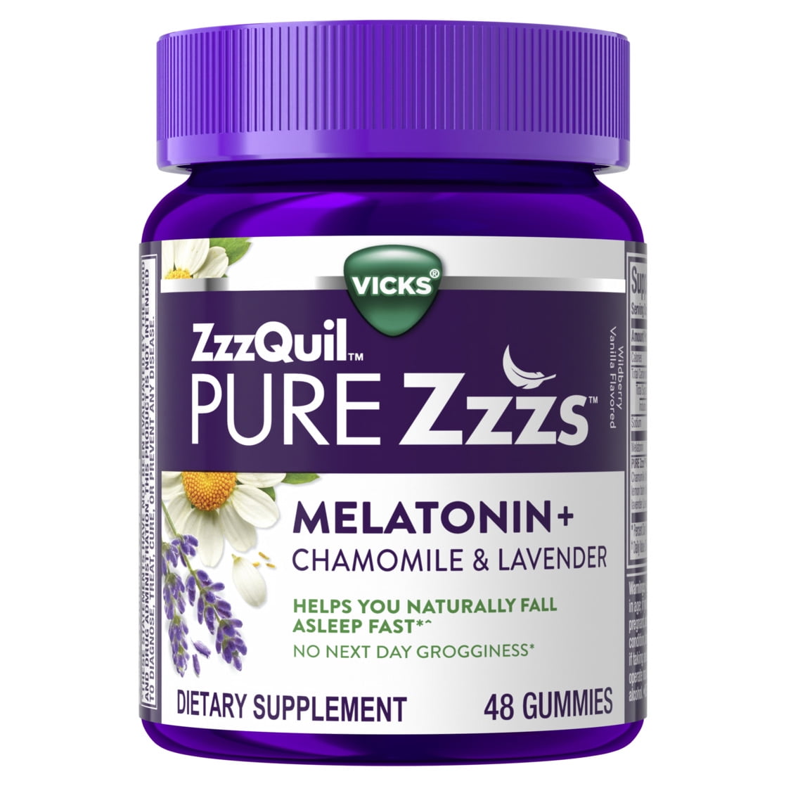 Vicks ZzzQuil Pure Zzzs Melatonin Nighttime Chewables, Sleep Aid