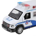 thumbnail image 2 of Model Car Simulation Sound Light Cop Car Toy Emergency Metal Car Open Door Pull Back Forward Gift for Boy, 2 of 4