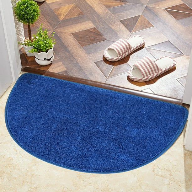 Esterilla antideslizante antideslizante de poliéster TPR semicircular de lana fina | Alfombra absorbente de agua absorbente para lavar a máquina en la entrada del baño | 45x70 cm 450g