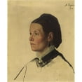 thumbnail image 3 of Alphonse Legros 12x14 Black Modern Framed Museum Art Print Titled - Portrait of a Woman (1875), 3 of 5