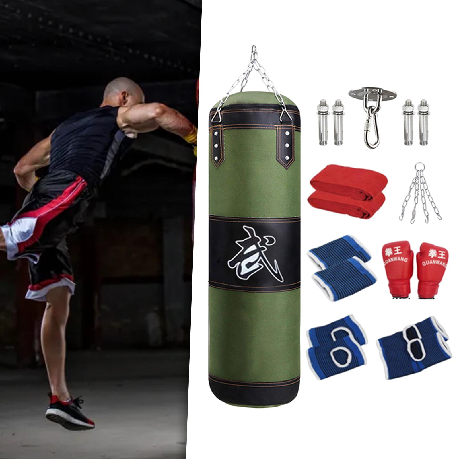 funtasica Boxing Bag Unfilled Bag Workout Fitness with Gloves PU Punching Bag Boxing Sandbag for Kids Home Gym Kickboxing Body 100cm
