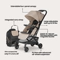 thumbnail image 3 of Mompush Velo Lightweight Travel Stroller with Lie-Flat Recline Seat, Airplane Friendly, Khaki, 18.8 LB, Unisex, 3 of 9