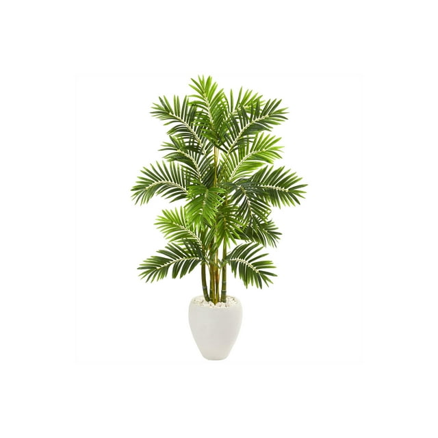 Nearly Natural Areca Palm - Artificial plant - white planter