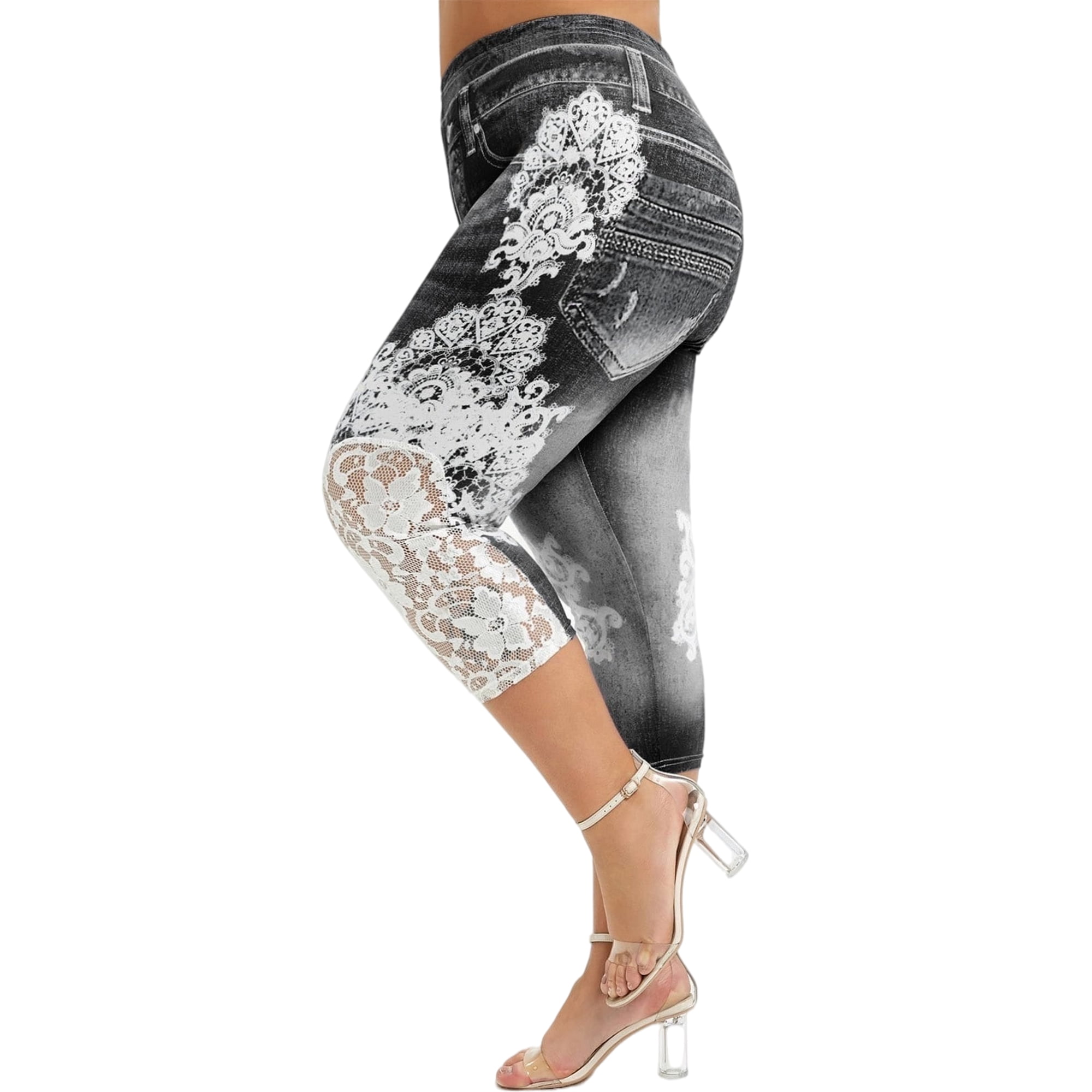 Black printed jeggings best sale