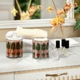 thumbnail image 4 of Yayeee 4 Pack Qtip Holder Bathroom Cotton Swab Canister with Lid Clear Dispenser Set, Stripes Trees, 4 of 6