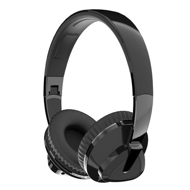 Bearachild Auriculares inalámbricos Plegables montados en la cabeza de doble núcleo con orejeras de micrófono Auriculares estéreo tipo C Cables de audio/vídeo Negro