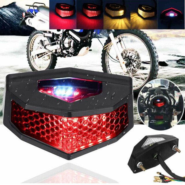 Luz trasera de motocicleta, luz LED para matrícula, luz de freno de se?al de parada, luz trasera de 12V, lámpara LED ámbar roja, piezas universales ShuxiuWang 8390614299047