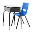 thumbnail image 2 of BizChair Student Desk with Open Front Metal Book Box, Gray Desktop, and Black Frame and Navy Heavy-Duty Flex Comfort Classroom Stack Chair, 2 of 10