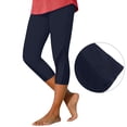 thumbnail image 7 of CHENHANN Women Capri Leggings 2026 Fashion Mesh Design Knee Length Trousers Summer Clothes For Women Comfy Stretchy Leggings Navy Leggings For Women, 7 of 7