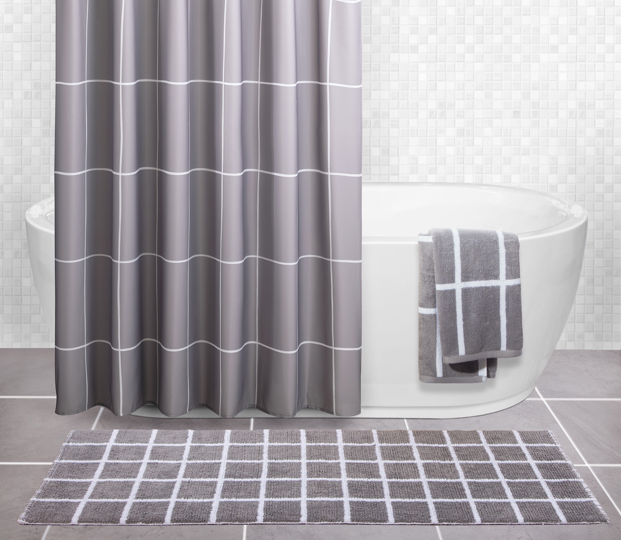 Sparrowhawk Brandon 100 Cotton, Reversible 22" x 60" Gray/White