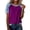 Purple, variant on Helii Women's Color Block T Shirt – Raglan Sleeve T-Shirt, Crewneck Baseball Tee with Contrast Denim Sleeve, Loose Fit Soft Cotton Blend Casual T Shirts for Summer Blue,L