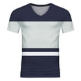 thumbnail image 2 of BOBOGOJP T-Shirts Graphiques pour Hommes à Blocs de Couleur avec Poche et Col Rond Manches Courtes (Marine,m), 2 of 5