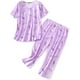 thumbnail image 1 of Tops de pijama para mujer con pantalones capri Conjuntos de pijama Adepaton CJWUS-5292, 1 of 4