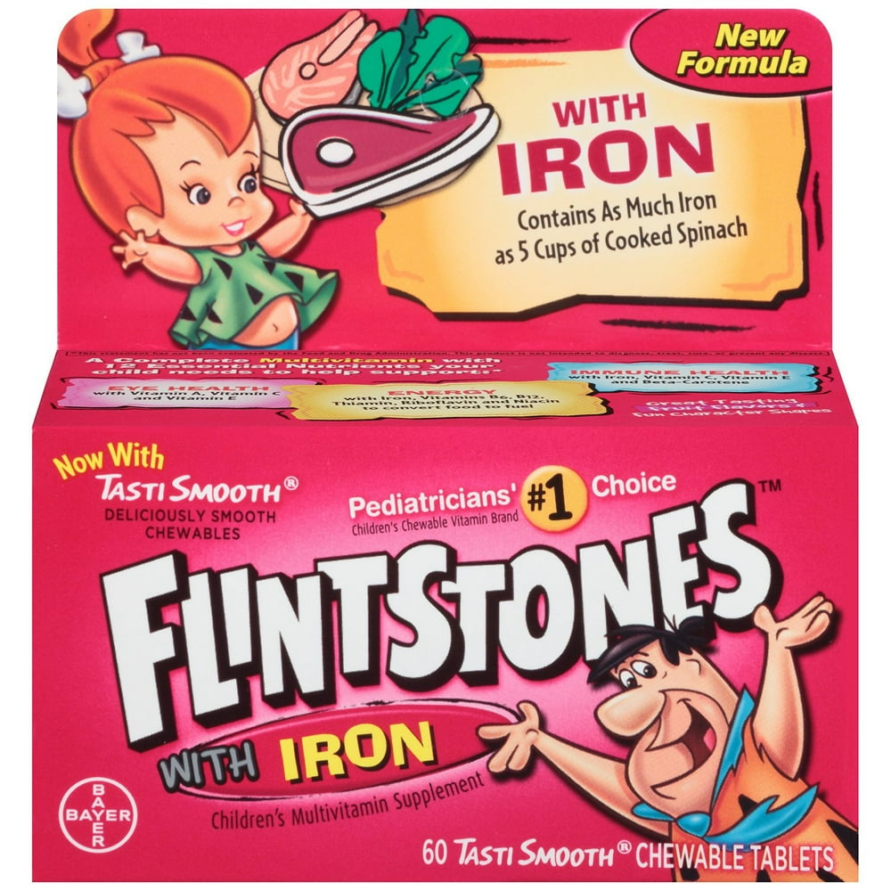 Flintstones Children's Multivitamin plus Iron Chewable Tablets, 60