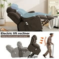 thumbnail image 4 of UHOMEPRO Power Lift Recliner Chair for Elderly, Electric Lift Chair with Heat & Gentle Massage, Compact Size for Seniors, USB Port, 2 Cup Holders, Living Room Recliner, Brown, 4 of 12