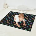thumbnail image 2 of Black Colorful Dinosaurs Silhouettes Pattern Blanket,Comfortable Soft Flannel Throw Blanket,All Season,Warm Lightweight Blankets for Sofa Bed Couch Living Room Chair,30"x40", 2 of 4