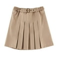 thumbnail image 2 of WhouRiu Little Girl's Skirt Elastic Waist A Line School Pleated Skirt Child Spring Summer Casual Skirts Beige,Sized 5-6, 2 of 6
