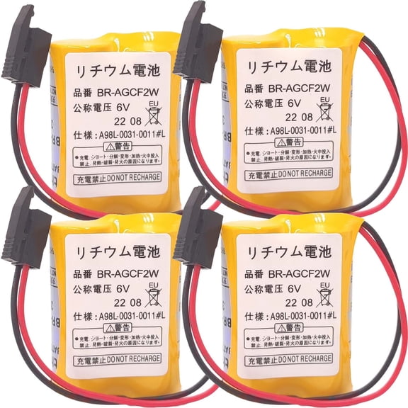 4 Pcs Replacement Battery for GE BR-AGCF2W A06B-6093-K001 A98L-0031-0011 L Fanuc A98L-0031-0011 L