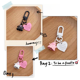 thumbnail image 3 of Colgante de diablillo dulce y genial con personalidad linda, colgante de botón redondo rosa y negro, llavero, colgante de auriculares, 3 of 5