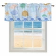 thumbnail image 4 of Kitchen Valances for Window, Nautical Starfish Conch Blue Watercolor Mermaid Scales Light Filtering Rod Pocket Valance Curtain, Coastal Shells Ocean Style Short Curtains Window Topper 42x12in, 4 of 9