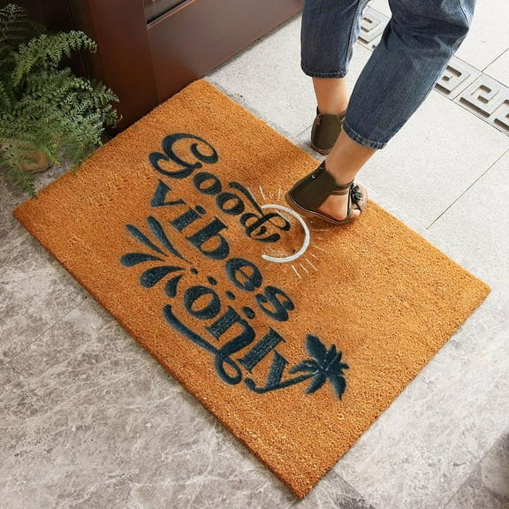 Good Vibes Only Mats for Front Door Entry Front Porch Doormat Non-Slip Carpet Rugs Floor Mat Decorative for Home Bathroom Kitchen Indoor 16x24 Inch