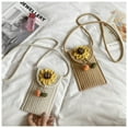 thumbnail image 5 of Granjero Gordo Bolso de mano tejido y bolsas de cosméticos, bolso de mano tejido elegante de playa de verano, bolso de hombro de 4,72 x 0,78 x 7,87 pulgadas (beige), 5 of 5