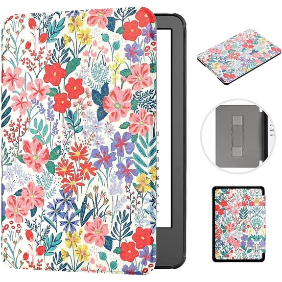Compatible with Kindle Paperwhite 5th/6th/7th Generation Case 6" (Fits All 2012, 2013, 2015, 2016 Versions), Hand Strap Smart Auto Sleep/Wake&Magnetic Closure for Kindle Paperwhite, Floral