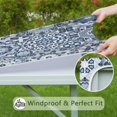 thumbnail image 6 of Vibrant Boho Pattern Tablecloth with Stretch Fit Design for 34 Inch Square Indoor Outdoor Table Protection, 6 of 6