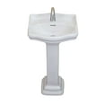 thumbnail image 4 of Fine Fixtures Roosevelt Pedestal Sink - 18 Inch Vitreous China Ceramic Pedestal Sink - Single Faucet Hole Sink in White, 4 of 5