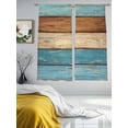thumbnail image 3 of Farmhouse Light Blue Brown Sheer Curtains 72 Inch Length 2 Panels Set, Vintage Wooden Striped Voile Window Treatment Rod Pocket Curtains Sheers Drapes for Bedroom/Living Room/Kitchen 52"x72"x2, 3 of 7