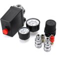 thumbnail image 2 of Medidores reguladores de válvula de control del interruptor de presión del compresor de aire de 220v 0-180psi con conector rápido (220v) (hy), 2 of 5