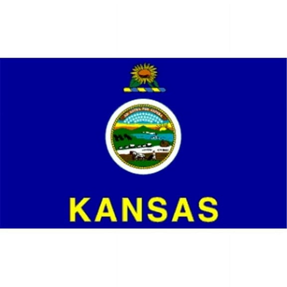Annin Flagmakers 141880 5 ft. X 8 ft. Nyl-Glo Kansas Flag