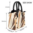 thumbnail image 2 of Single Shoulder Bag Rivet Bag 7.48×7.48×3.94in Removable Shoulder Belt Can Be Held Or Diagonal Across A Variety Of Matching Styles Tan Geometric Lines_4, 2 of 6