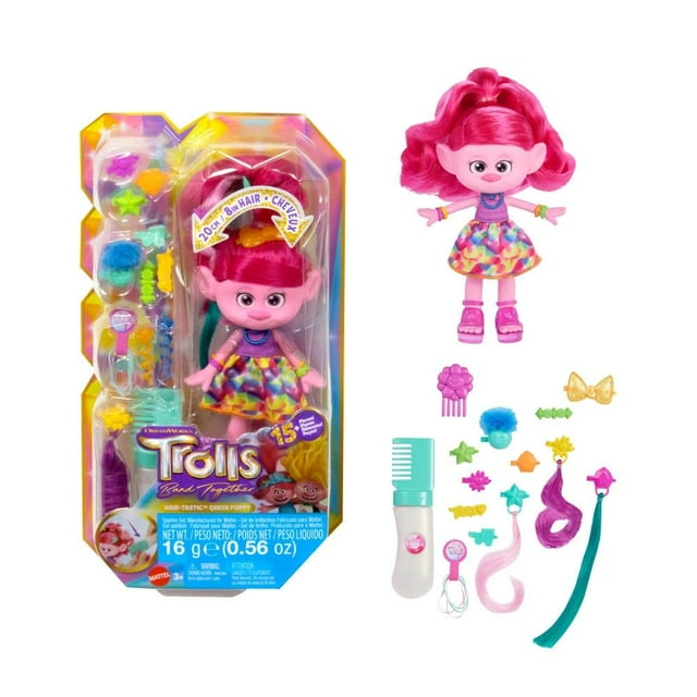 Muñeca Mattel Trolls Poppy Peinado Mágico