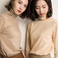 thumbnail image 3 of Suéter de mujer Otoño Invierno Cálido Cuello alto Camisas de botones Moda coreana Jerseys de manga larga Encaje Casual Prendas de punto, 3 of 5