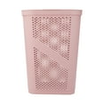 thumbnail image 6 of Mind Reader 60L Slim Laundry Hamper, Lid, Plastic, Adult, 17.25"L x 13.75"W x 23.5"H, 2-Pack, Pink, 6 of 9