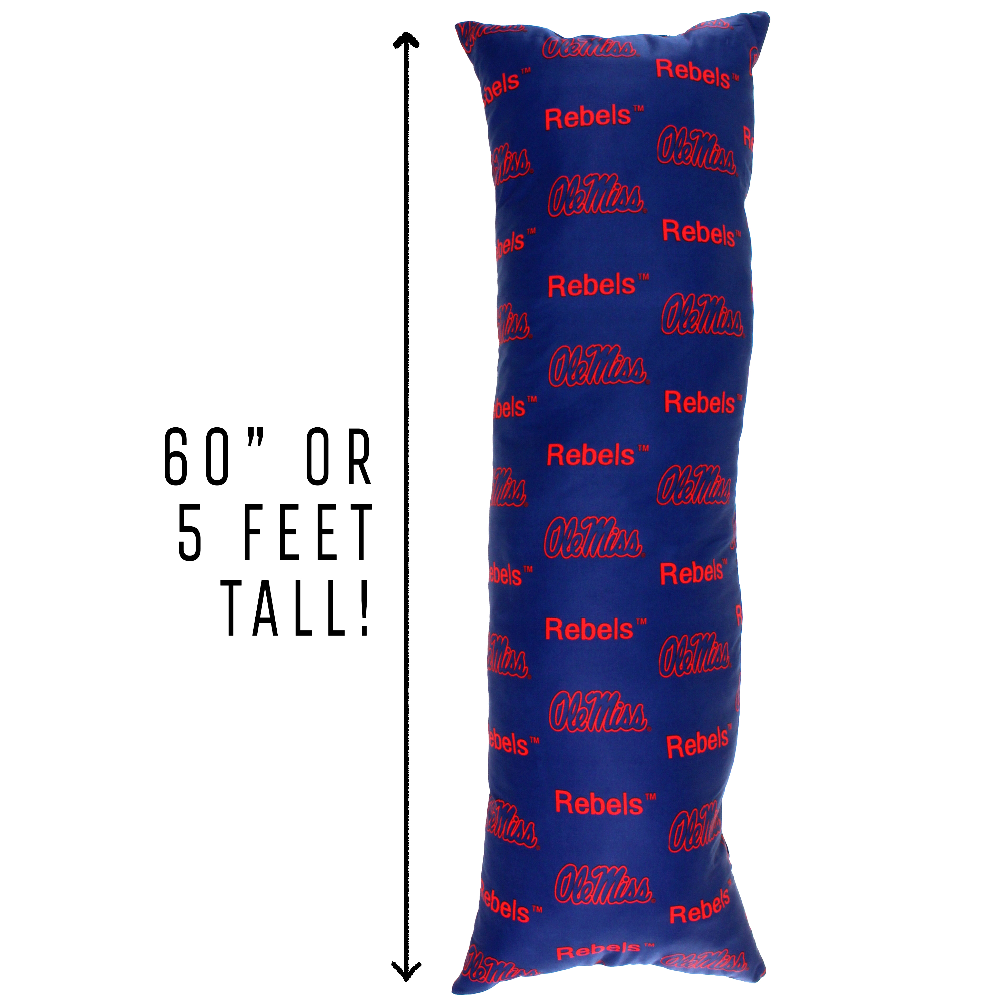 Mississippi Rebels Big Comfy Body Pillow - 20" x 60"