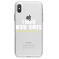 thumbnail image 1 of DistinctInk Clear Shockproof Hybrid Case for iPhone X / XS (5.8" Screen) - TPU Bumper Acrylic Back Tempered Glass Screen Protector - I Need More Shoes - F%ck Cinderella, 1 of 5