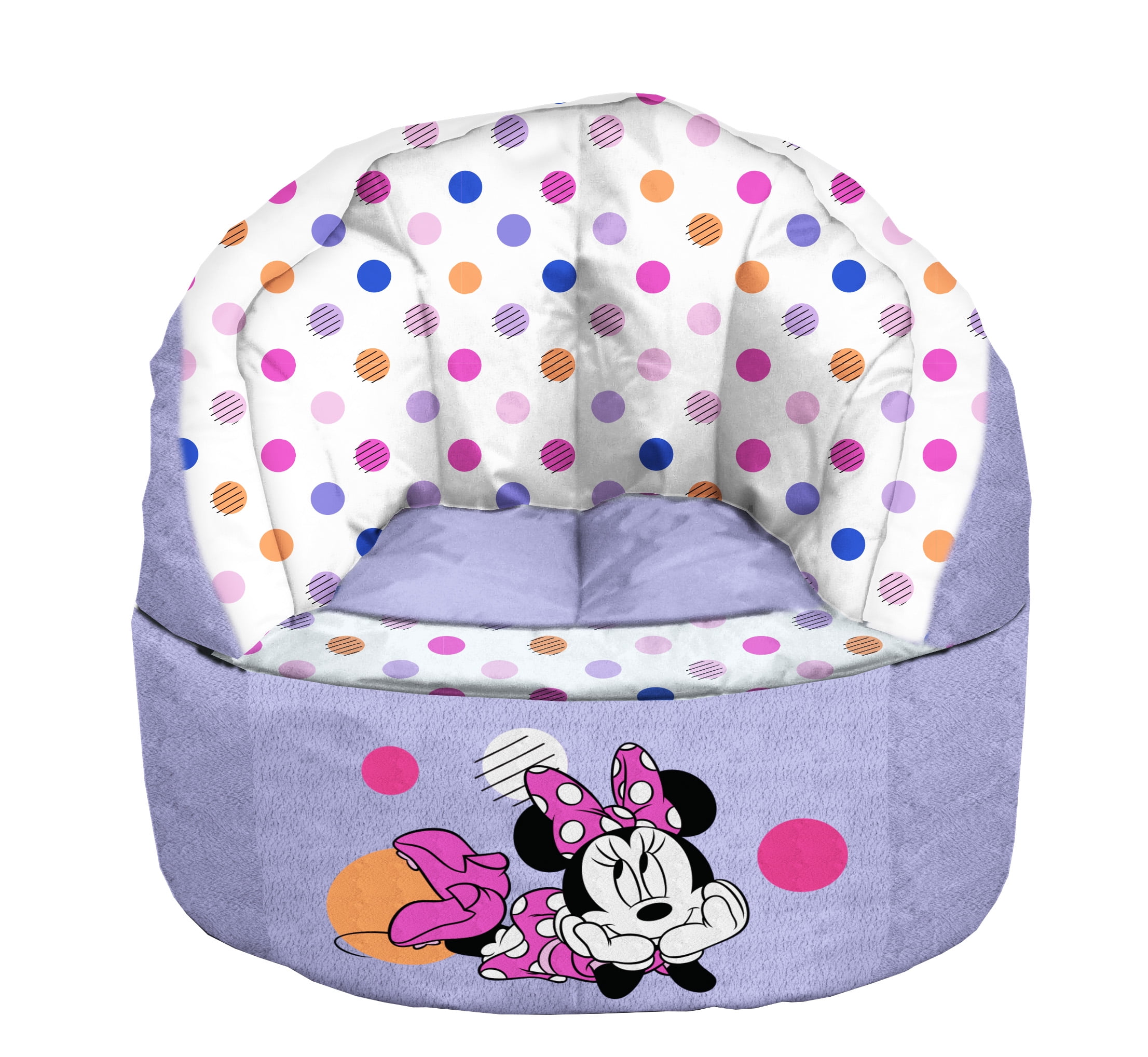Disney Minnie Mouse Purple Polyester Bean Bag Chair - Lightweight, Ages 3-8