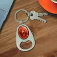 thumbnail image 3 of Lord of the Rings Eye of Sauron Keychain Chrome Metal Spinning Oval Bottle Opener, 3 of 4