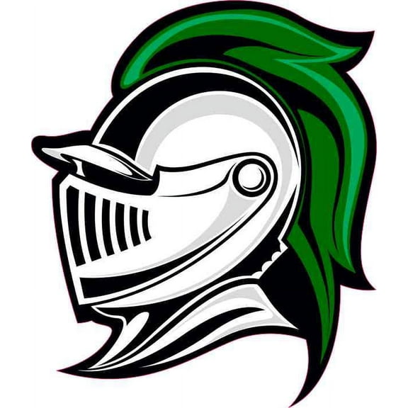4in x 4.5in Left-Facing Green Knight Mascot Sticker