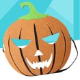 thumbnail image 2 of KAKOWELY Máscara de calabaza de fieltro para fiesta de disfraces de Halloween, terror, terror, suministros de decoración, 2 of 4