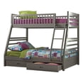 thumbnail image 1 of Grey Twin over Full Bunk Bed with Storage Drawers and Solid Wood, 1 of 2