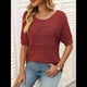 thumbnail image 5 of Suéteres de Punto de Cuello Redondo de Corta de Verano para Mujer, Color Rojo, Talla S, 5 of 7