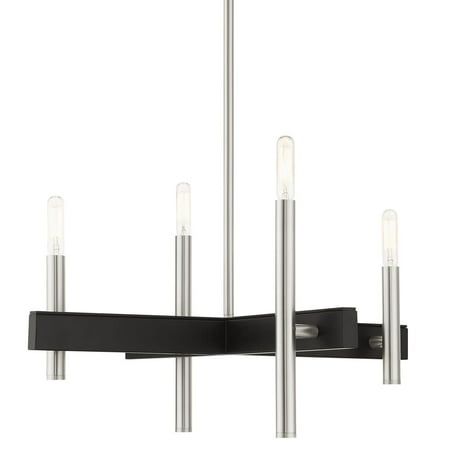 

Livex Lighting 49344 Denmark 4 Light 20 Wide Chandelier - Nickel