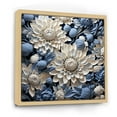 thumbnail image 2 of Designart "Blue Accents: The Beauty Of White And Blue Mums" Chrysanthemums Floater Framed Canvas Prints, 2 of 5