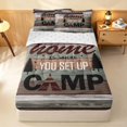 thumbnail image 2 of Erosebridal Camping Theme Zipper Full Size Comforter Sets with Fitted Sheet and 2 Pillowcases, Brown Farmhouse Zipper Bedding Set, Reversible, 2 of 7