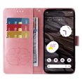 thumbnail image 3 of Designed for Google Pixel 7A Case Wallet,Women Flip Folio Cover with Butterfly & Flower Embossed PU Leather Stand Credit Card Holders Slots Wrist Strap Shockproof Phone Case,Pink, 3 of 11