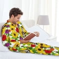 thumbnail image 6 of Wukai Tiger Swallowtail On Flowers Men's Long-Sleeve Pajama Set - Comfortable Sleepwear with Button-Down Shirt and Pants-X-Large, 6 of 7